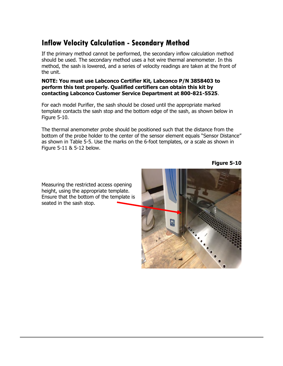 Inflow velocity calculation - secondary method | Labconco Type C1 Biosafety Cabinet Models 30468 User Manual | Page 85 / 155