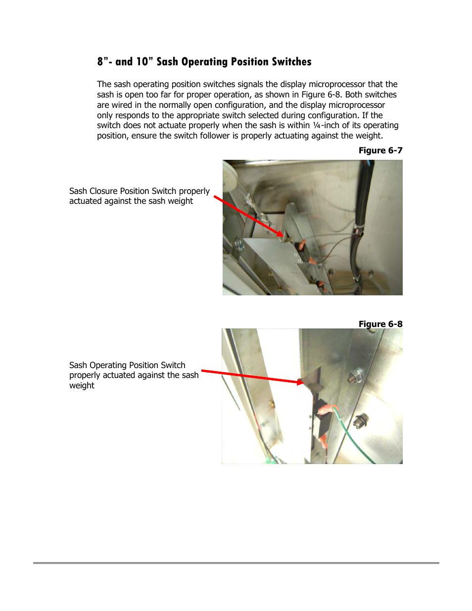 8”- and 10” sash operating position switches | Labconco Type C1 Biosafety Cabinet Models 30468 User Manual | Page 99 / 155