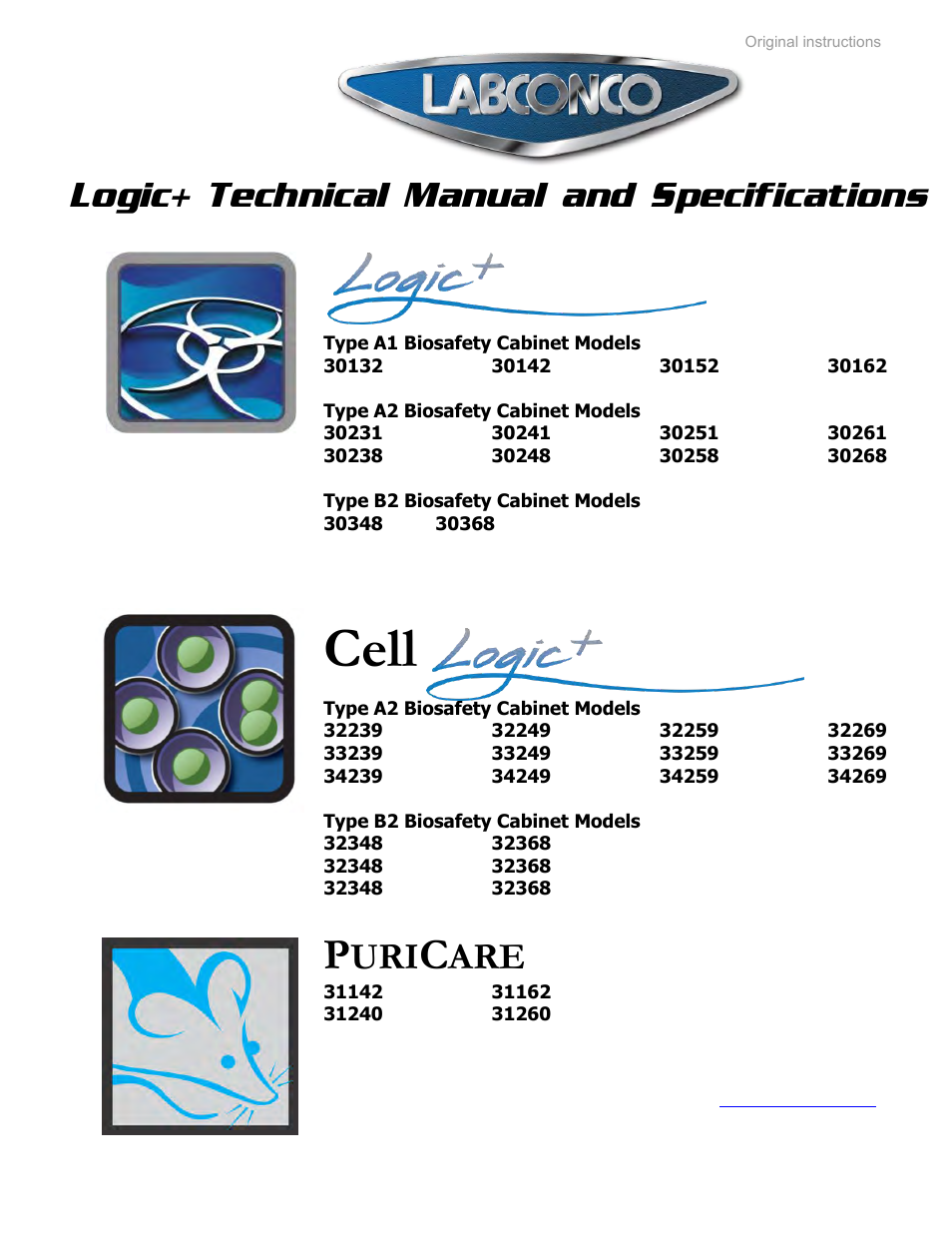 Labconco PURICARE Procedure Station Models 31260 User Manual | 172 pages