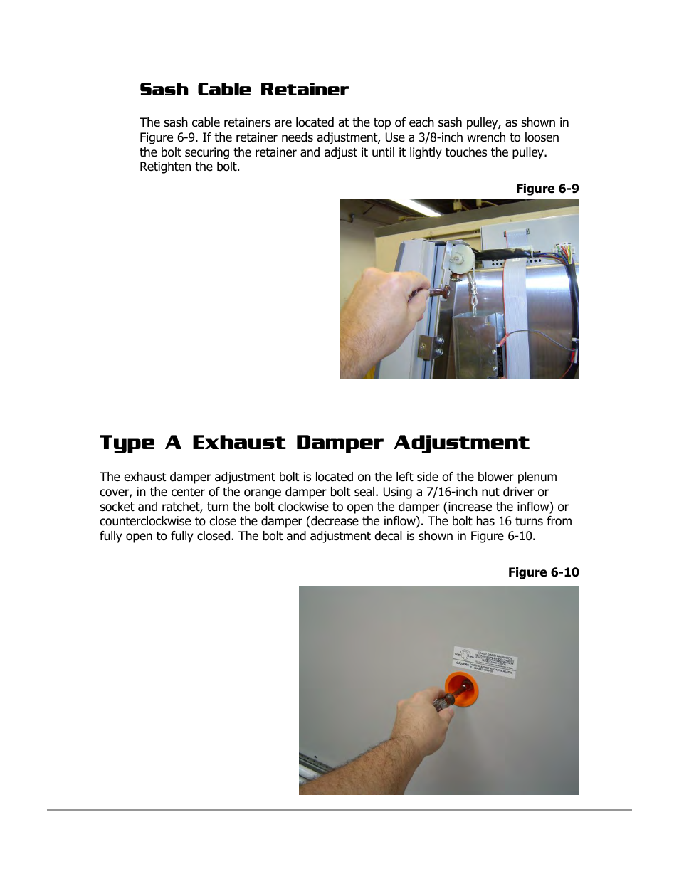 Type a exhaust damper adjustment | Labconco PURICARE Procedure Station Models 31260 User Manual | Page 103 / 172