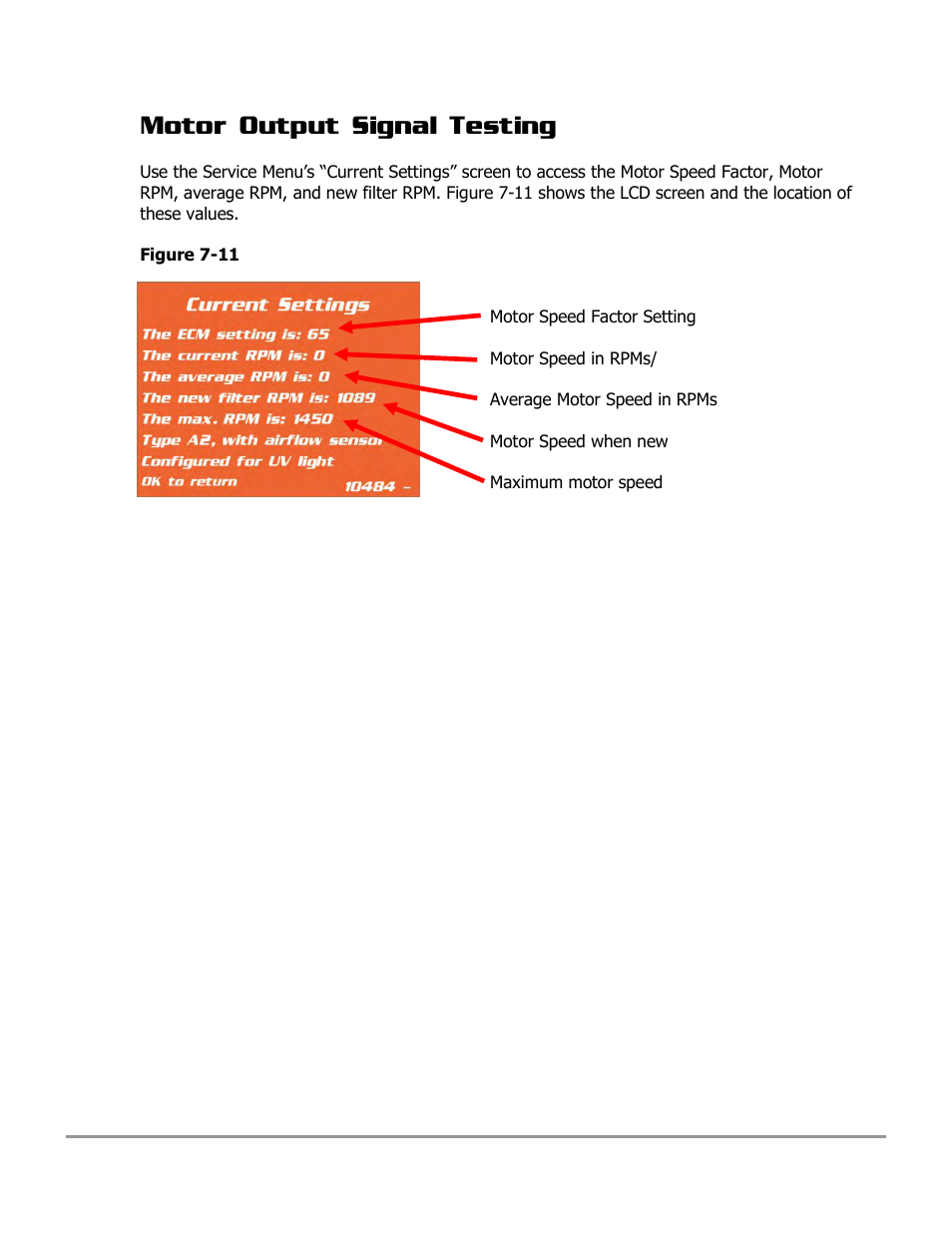Motor output signal testing | Labconco PURICARE Procedure Station Models 31260 User Manual | Page 132 / 172