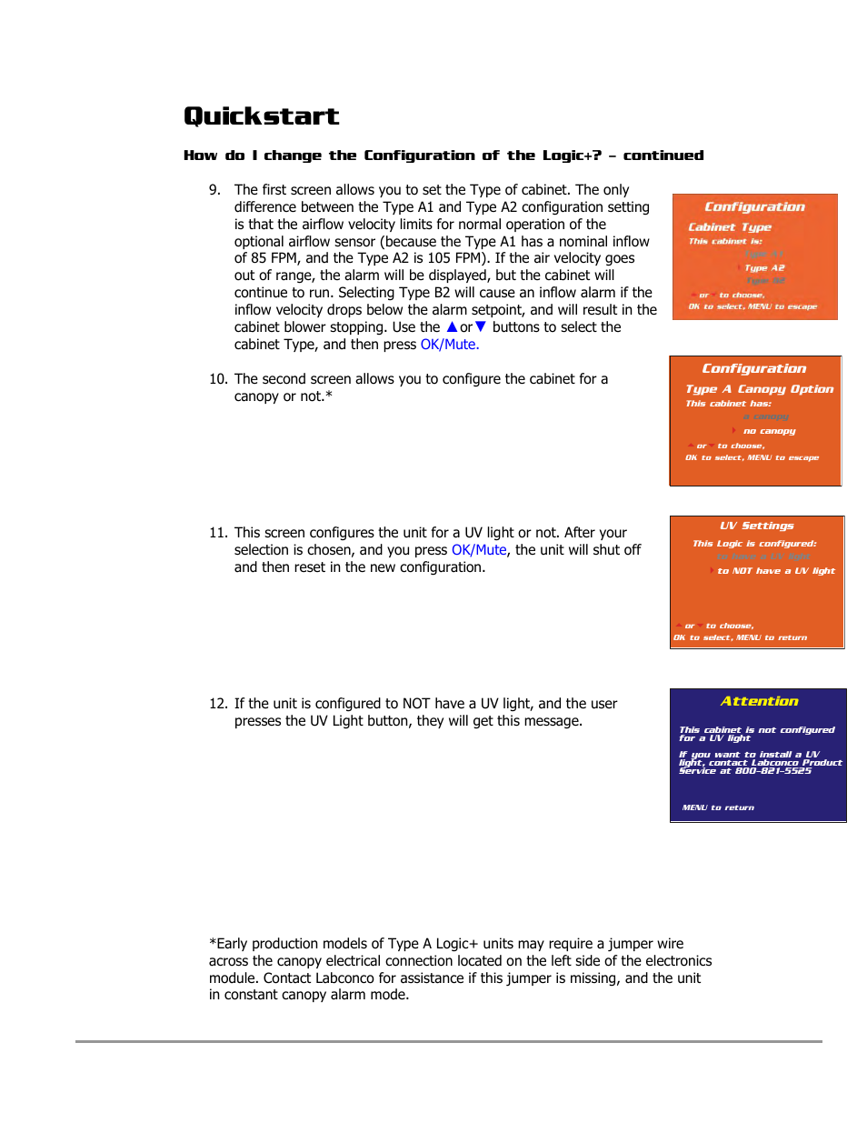 Quickstart | Labconco PURICARE Procedure Station Models 31260 User Manual | Page 14 / 172