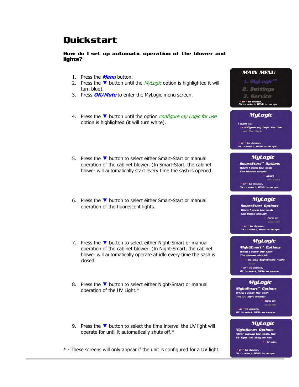 Quickstart | Labconco PURICARE Procedure Station Models 31260 User Manual | Page 19 / 172