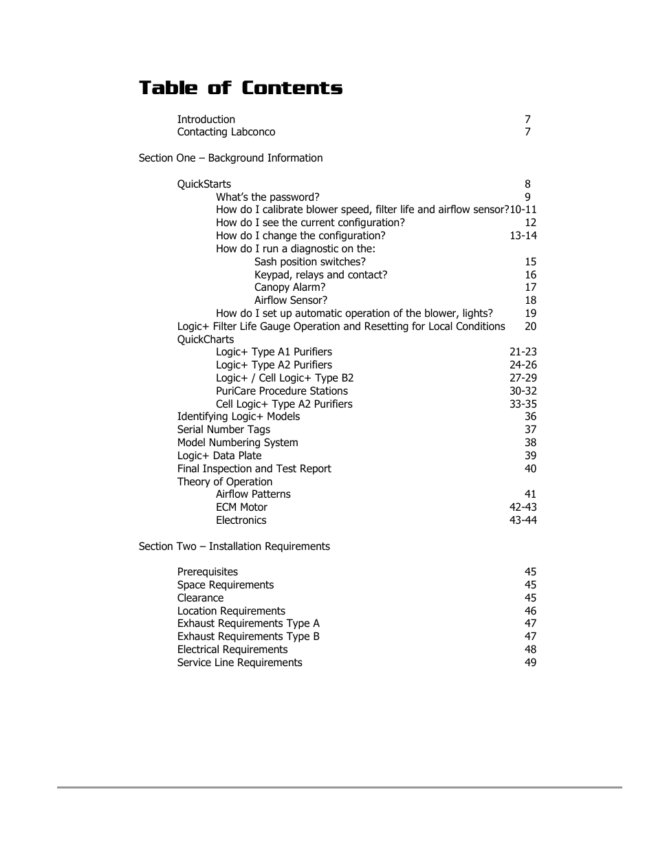 Labconco PURICARE Procedure Station Models 31260 User Manual | Page 3 / 172