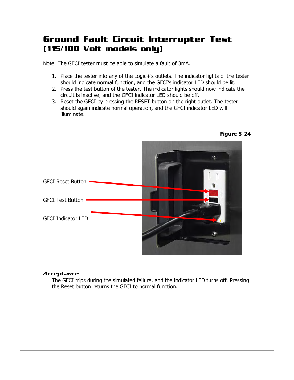 Ground fault circuit interrupter test | Labconco PURICARE Procedure Station Models 31260 User Manual | Page 96 / 172
