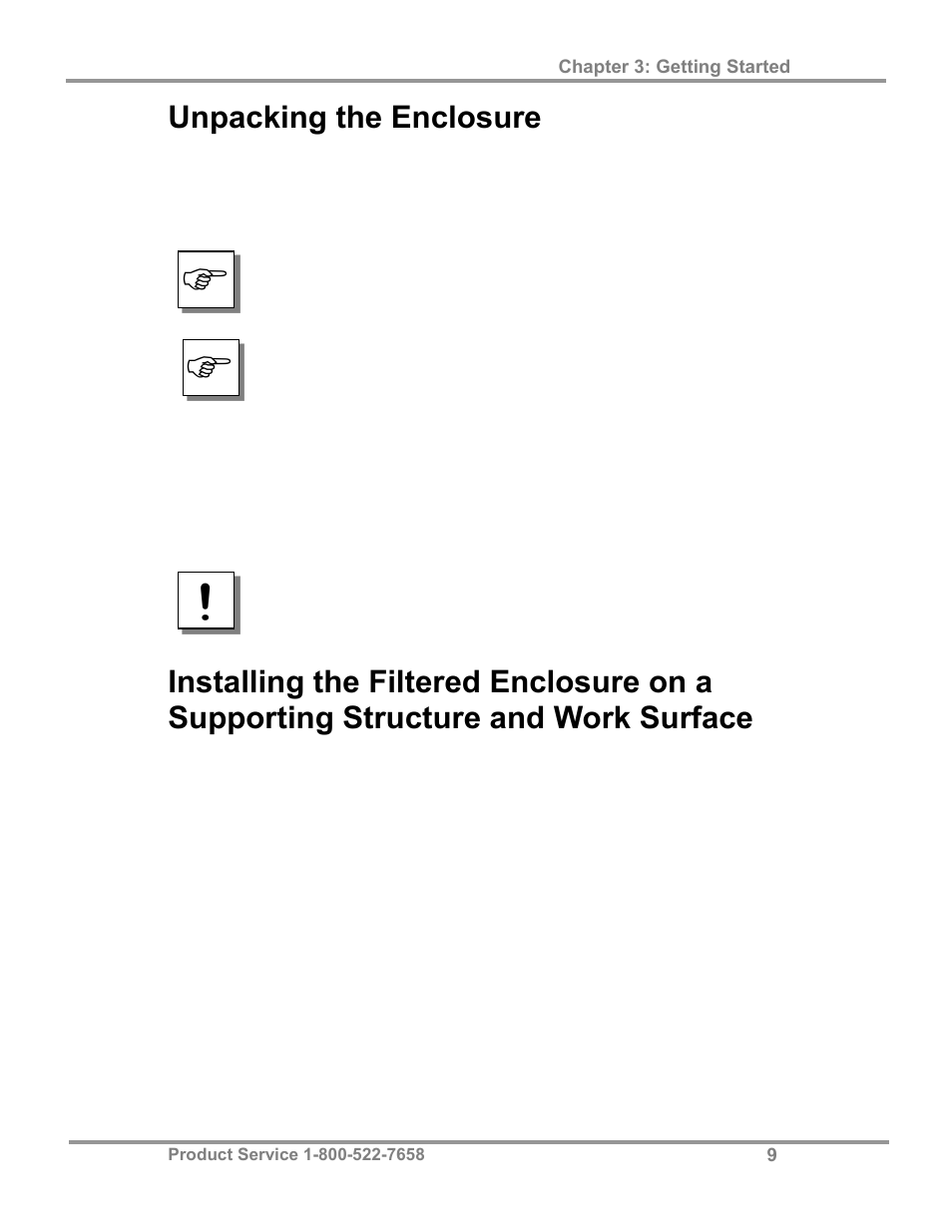 Unpacking the enclosure | Labconco Class I Enclosure Models 3980423 User Manual | Page 13 / 77