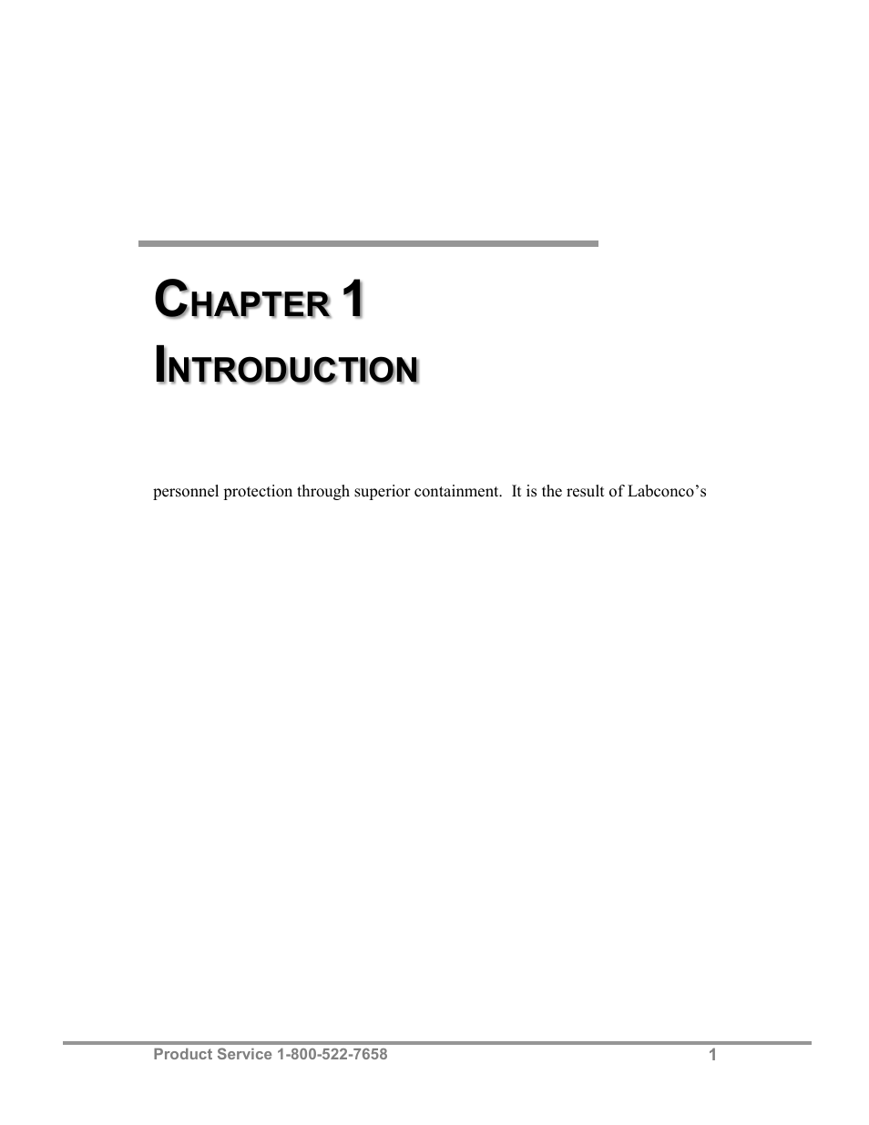 Hapter, Ntroduction | Labconco Class I Enclosure Models 3980423 User Manual | Page 5 / 77
