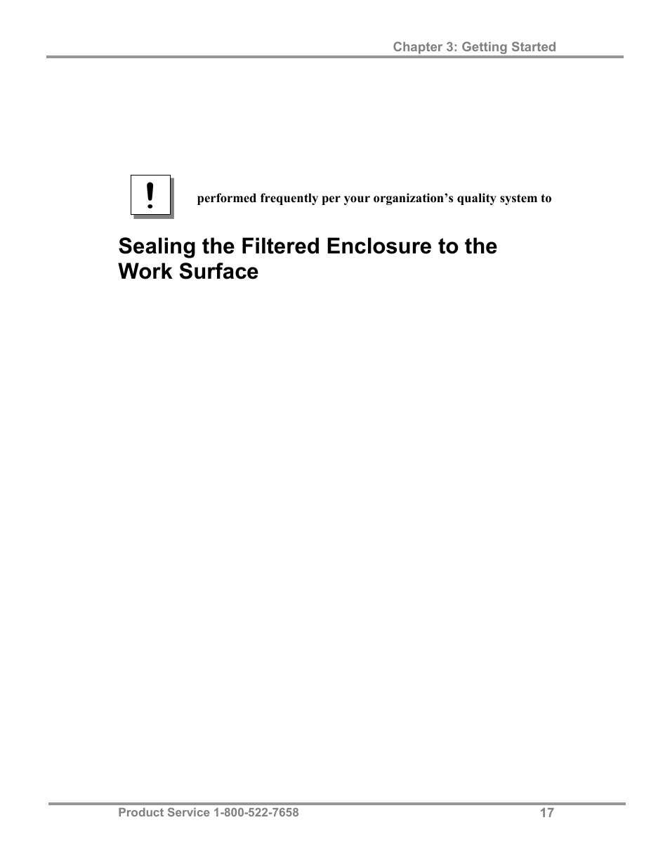 Sealing the filtered enclosure to the work surface | Labconco Class I Enclosure Models 3980423 User Manual | Page 21 / 78