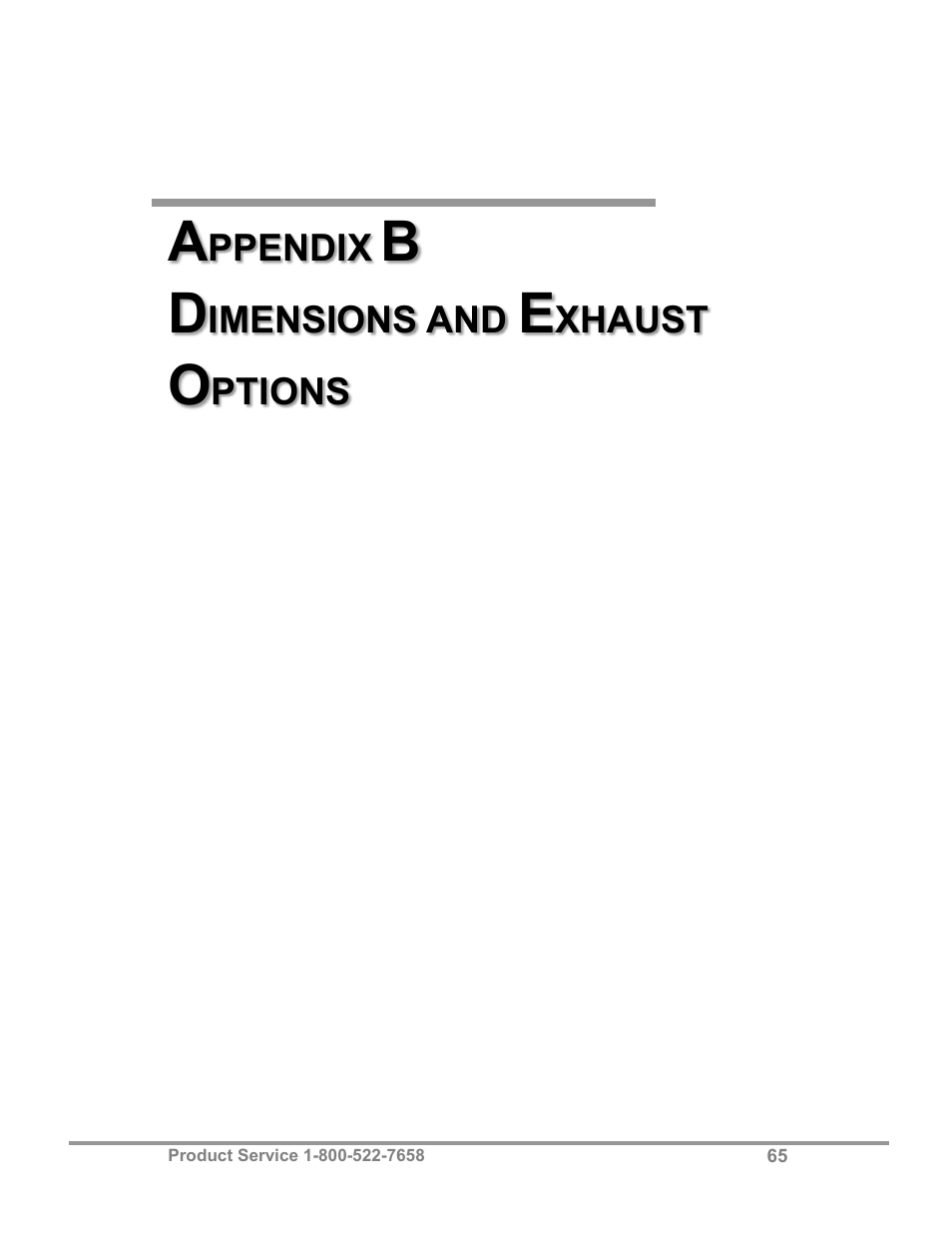 Ppendix, Imensions, Xhaust | Ptions | Labconco Class I Enclosure Models 3980423 User Manual | Page 69 / 78