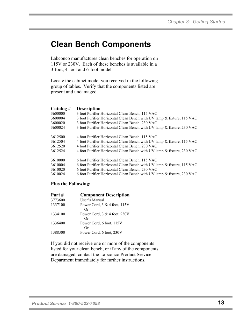 Clean bench components | Labconco Purifie Horizontal Clean Benches 36125 Series User Manual | Page 17 / 81