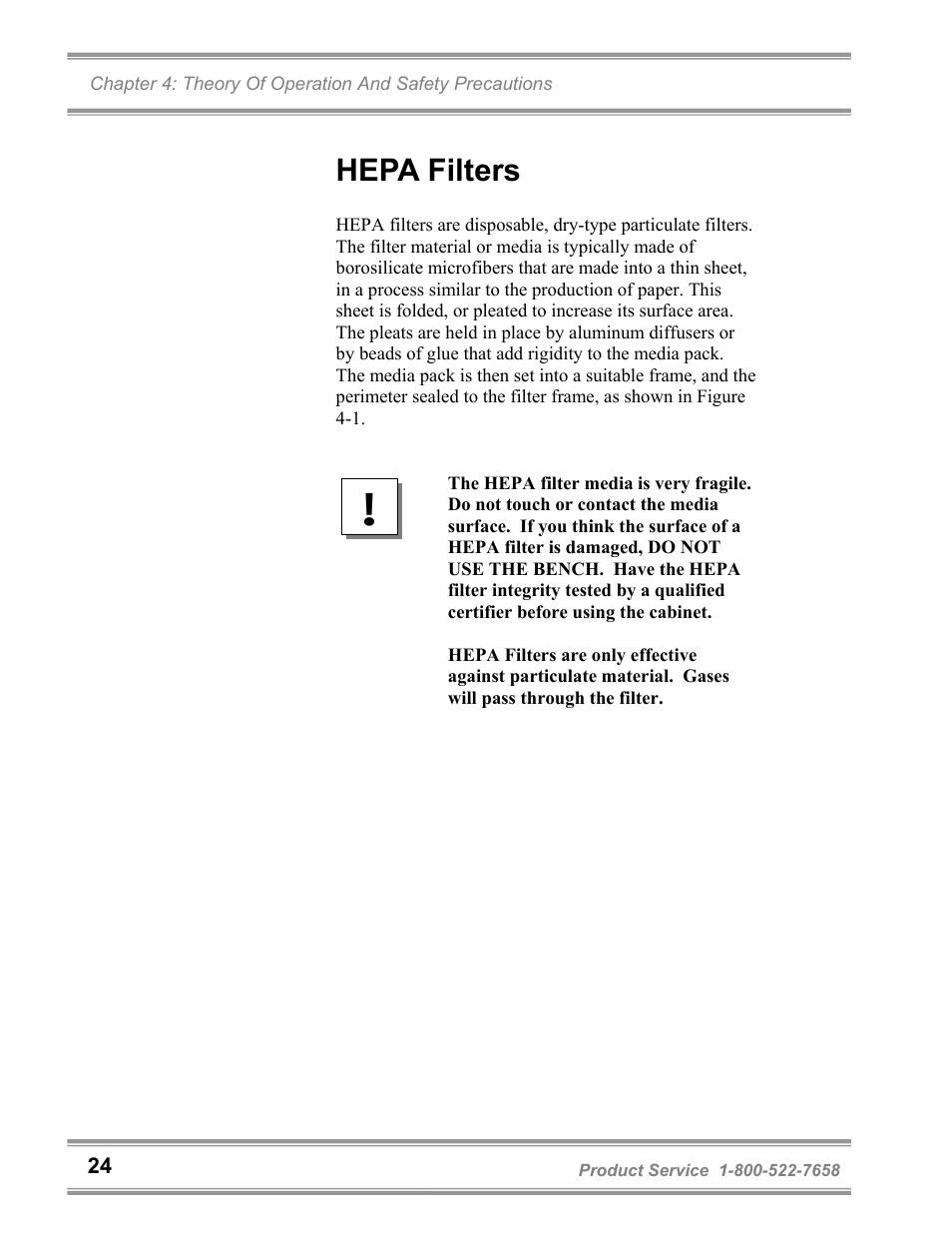 Hepa filters | Labconco Purifie Horizontal Clean Benches 36125 Series User Manual | Page 28 / 81