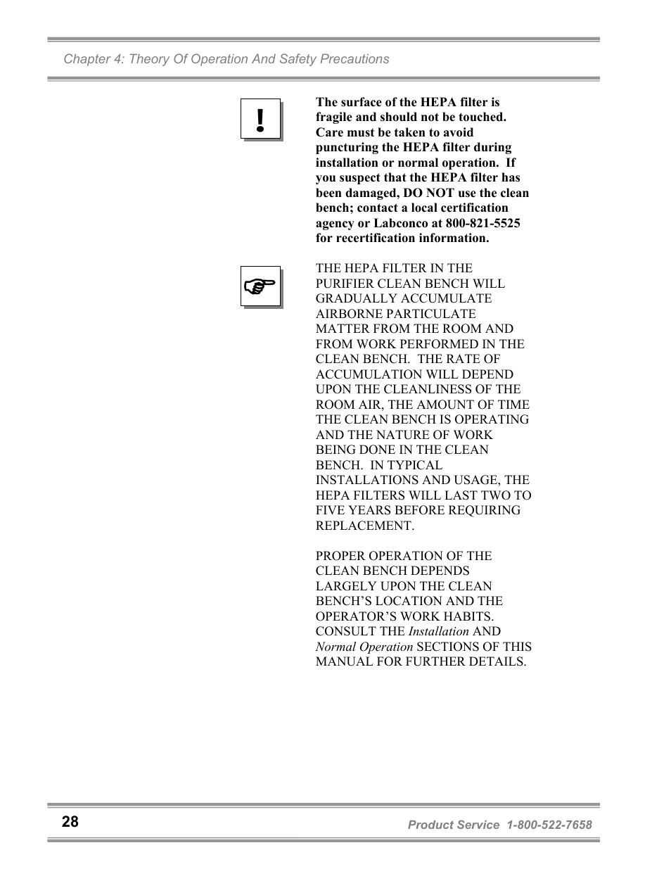 Labconco Purifie Horizontal Clean Benches 36125 Series User Manual | Page 32 / 81