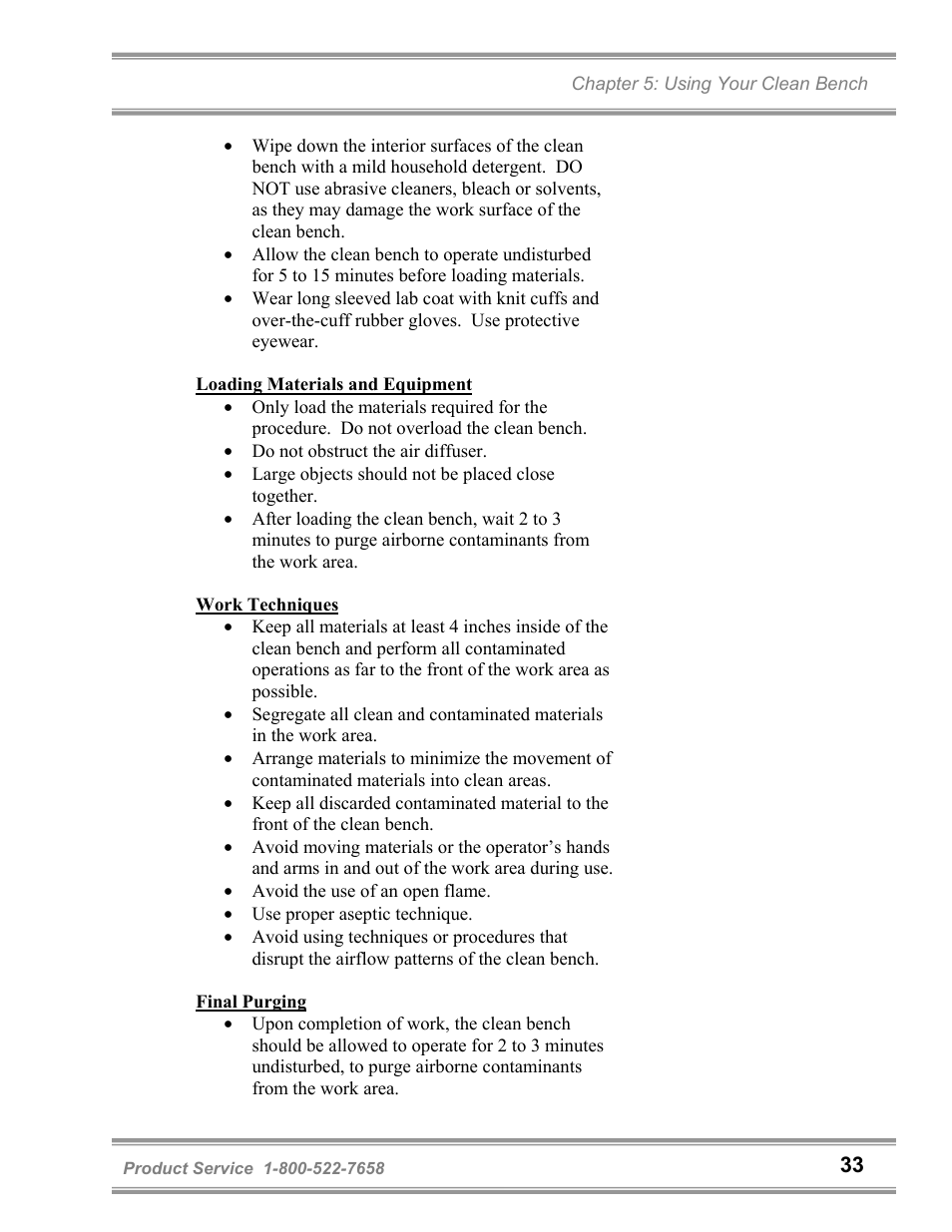 Labconco Purifie Horizontal Clean Benches 36125 Series User Manual | Page 37 / 81