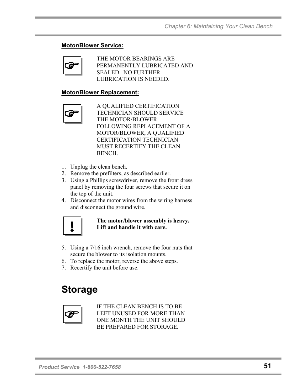 Storage | Labconco Purifie Horizontal Clean Benches 36125 Series User Manual | Page 55 / 81