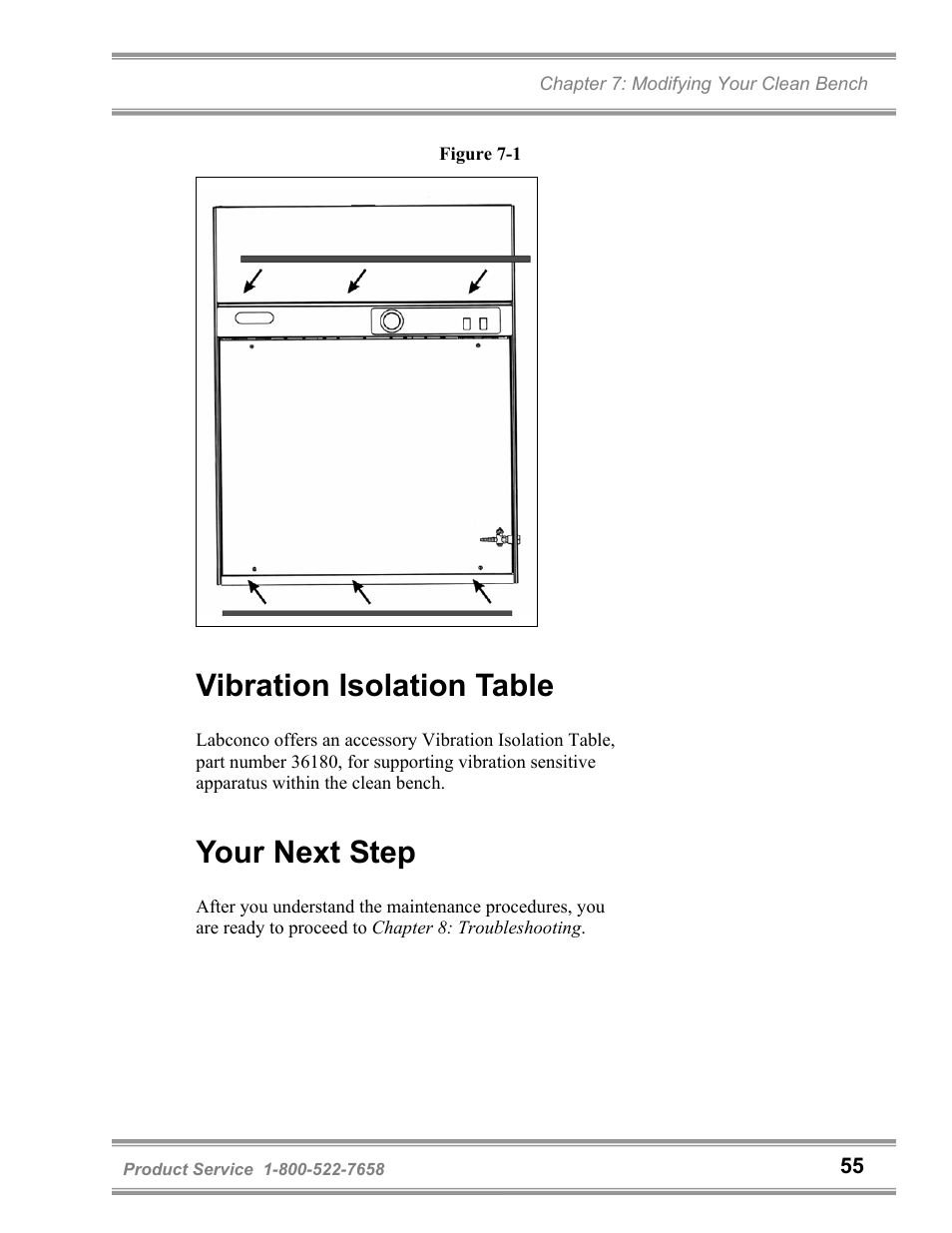 Vibration isolation table, Your next step | Labconco Purifie Horizontal Clean Benches 36125 Series User Manual | Page 59 / 81