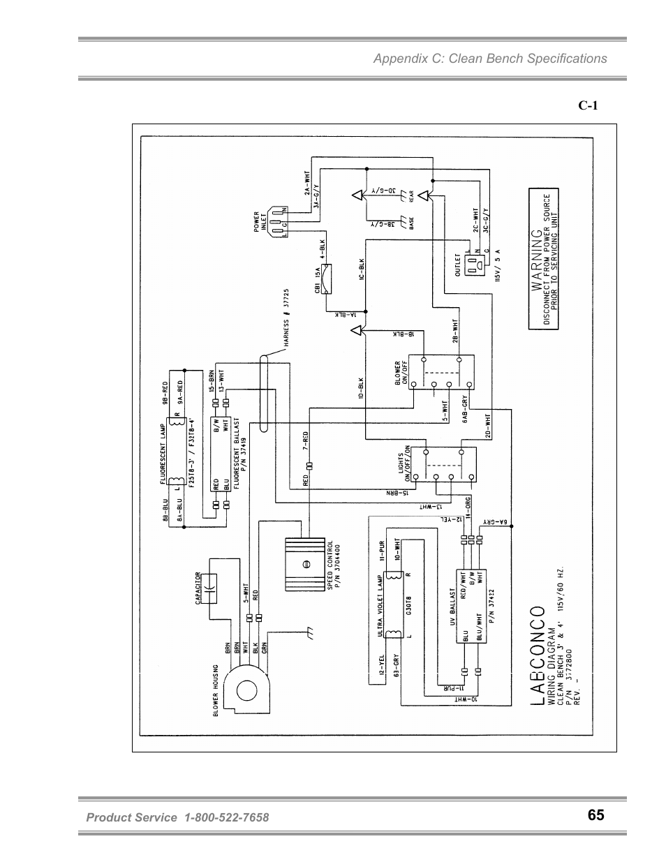 Labconco Purifie Horizontal Clean Benches 36125 Series User Manual | Page 69 / 81