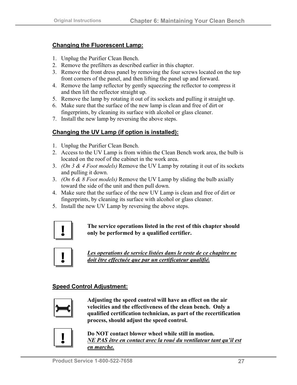 Labconco Purifie Horizontal Clean Benches 38185 Series, 8' User Manual | Page 31 / 53