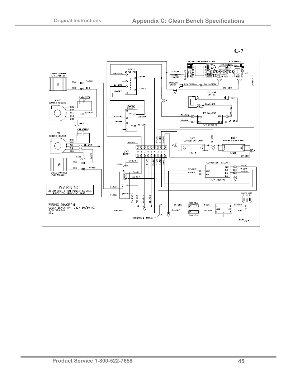 Labconco Purifie Horizontal Clean Benches 38185 Series, 8' User Manual | Page 49 / 53