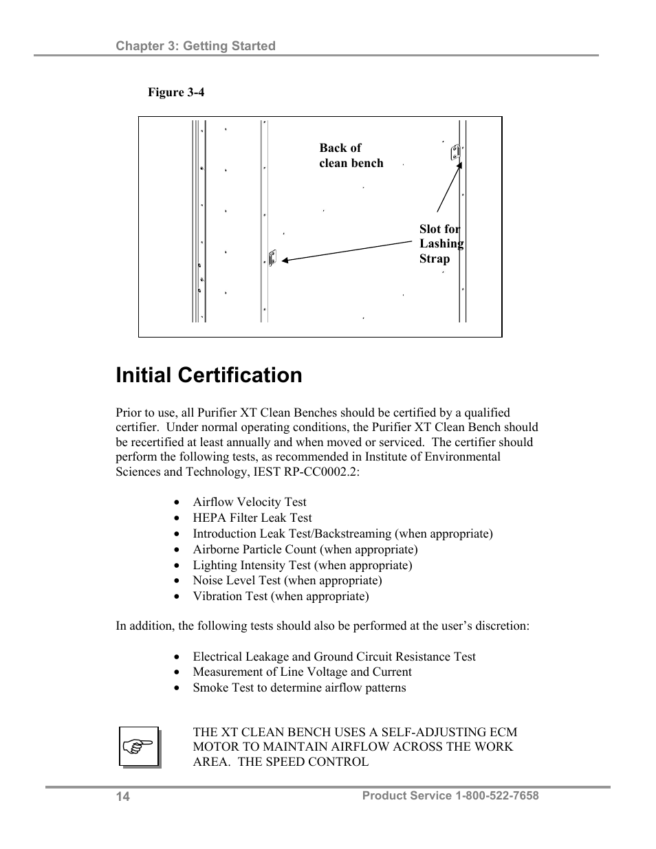 Initial certification | Labconco Purifie Horizontal Clean Benches 32000 Series User Manual | Page 18 / 49