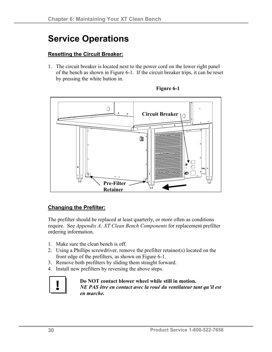 Service operations | Labconco Purifie Horizontal Clean Benches 32000 Series User Manual | Page 34 / 49