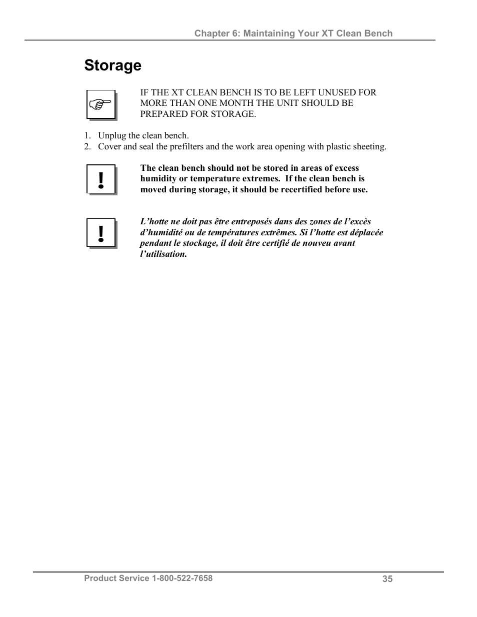 Storage | Labconco Purifie Horizontal Clean Benches 32000 Series User Manual | Page 39 / 49