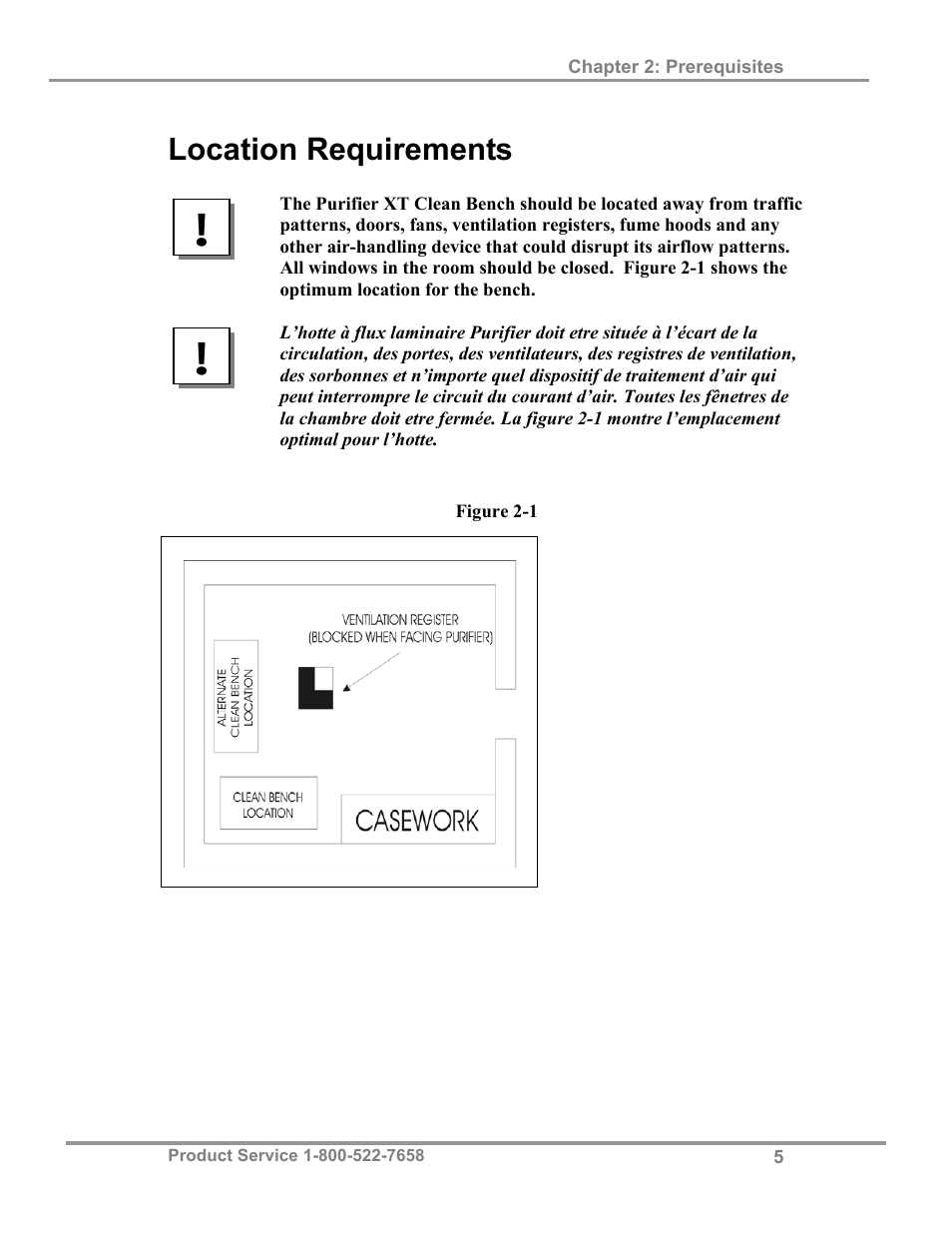 Location requirements | Labconco Purifie Horizontal Clean Benches 32000 Series User Manual | Page 9 / 49