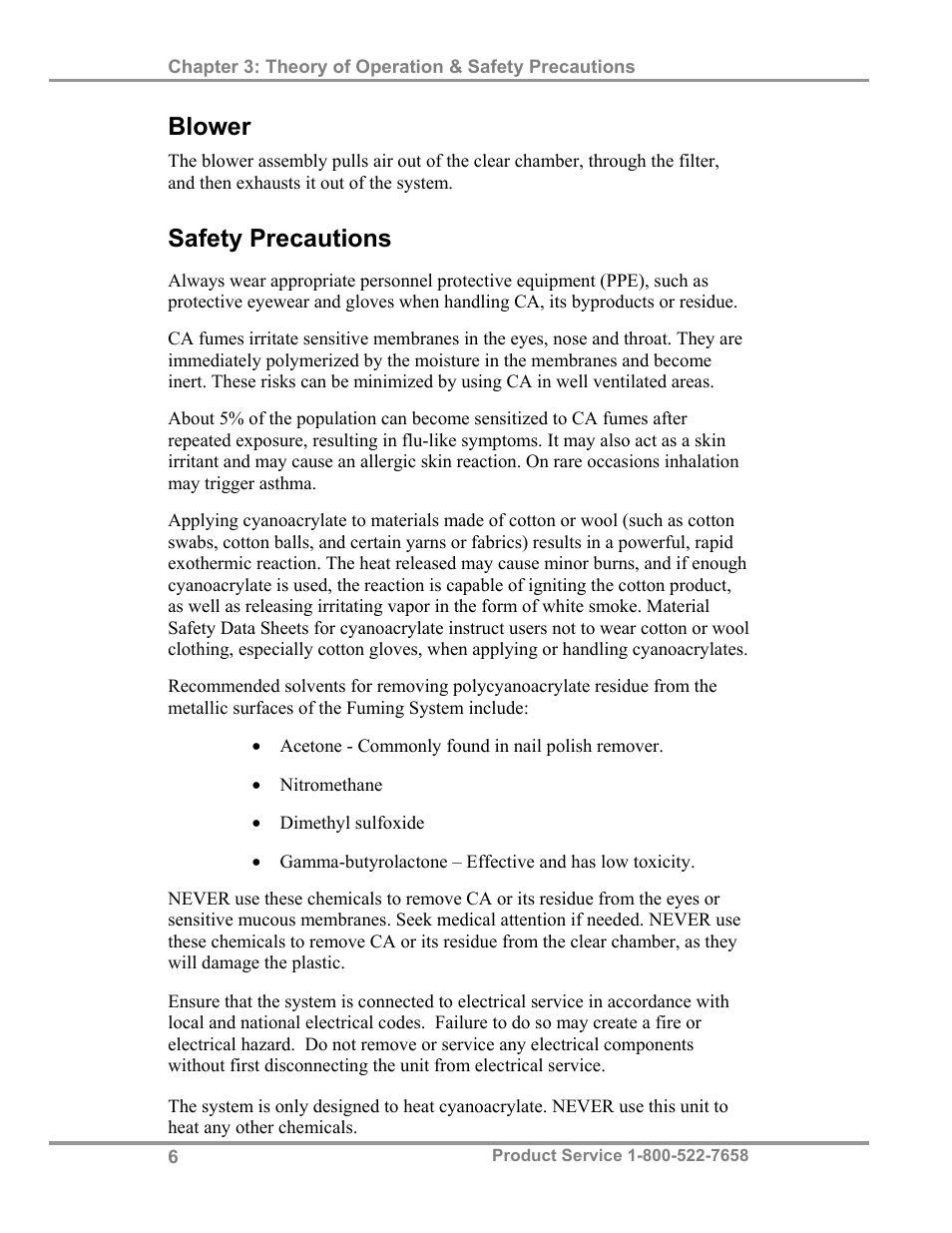 Blower, Safety precautions | Labconco CAptureTMPortable Fuming System 3420024 User Manual | Page 10 / 29