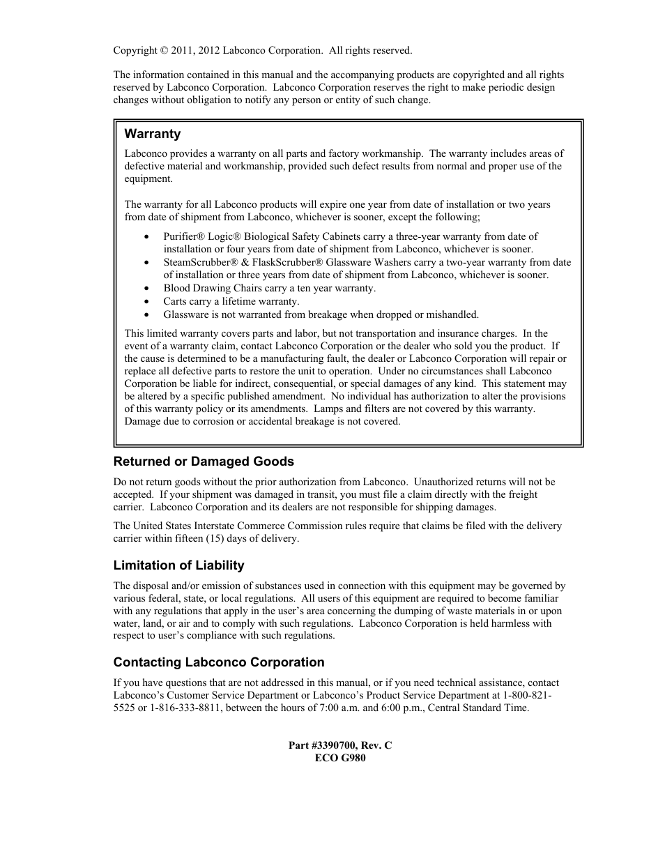 Labconco Protecto Series Evidence Drying Cabinets 3390001 User Manual | Page 2 / 33