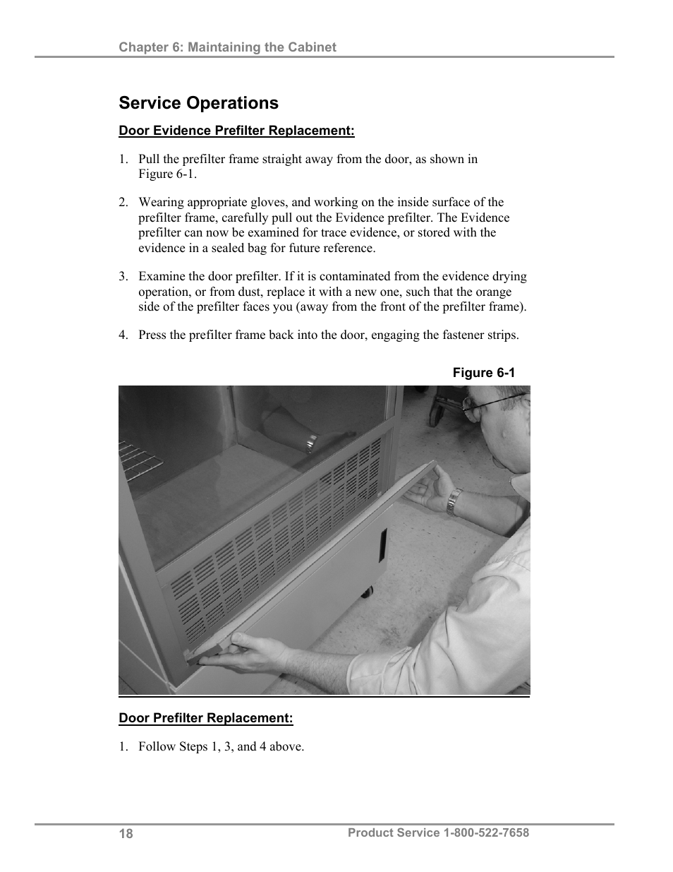 Service operations | Labconco Protecto Series Evidence Drying Cabinets 3390001 User Manual | Page 22 / 33