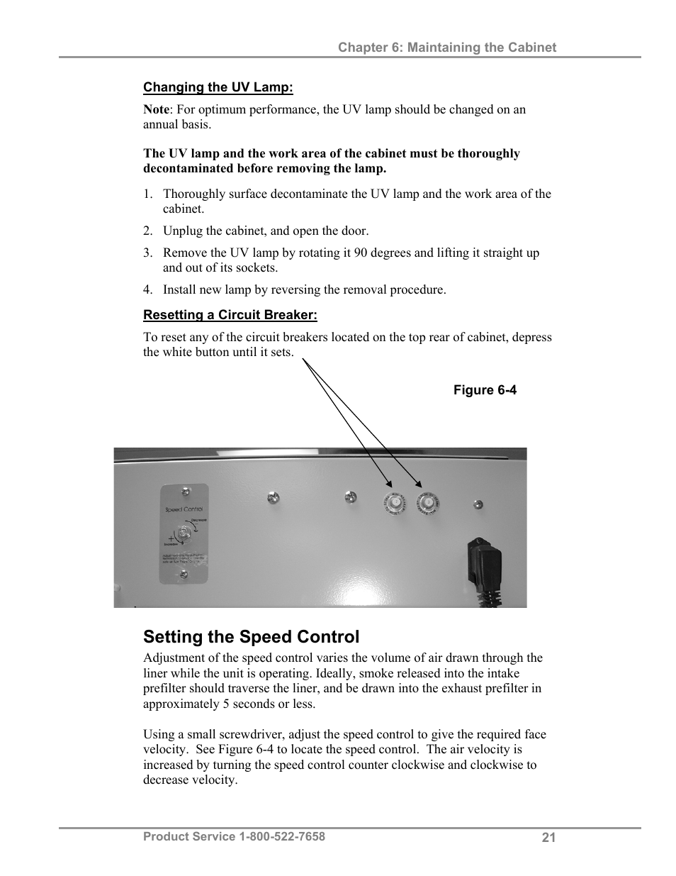 Setting the speed control | Labconco Protecto Series Evidence Drying Cabinets 3390001 User Manual | Page 25 / 33