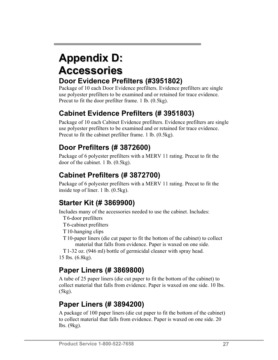 Labconco Protecto Series Evidence Drying Cabinets 3390001 User Manual | Page 31 / 33