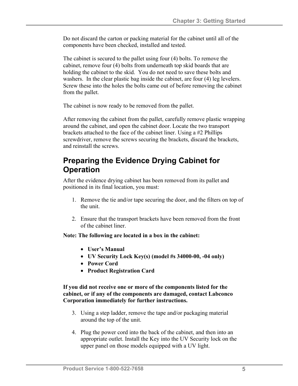 Labconco Protecto Series Evidence Drying Cabinets 3390001 User Manual | Page 9 / 33