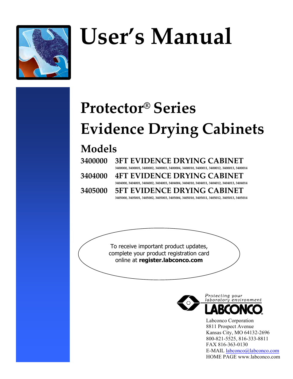 Labconco Protecto Series Evidence Drying Cabinets 3400004 User Manual | 43 pages