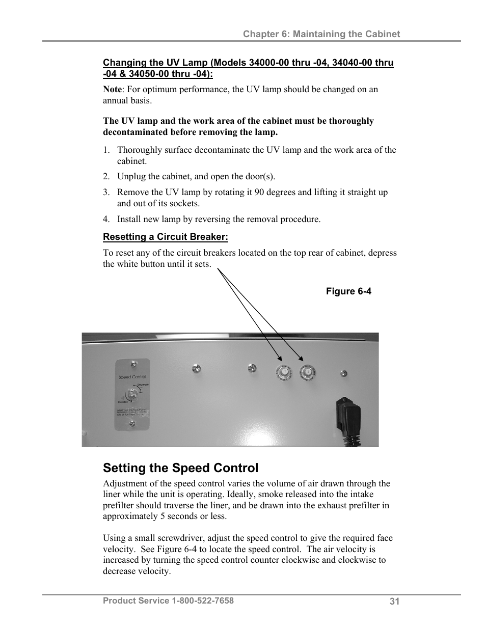 Setting the speed control | Labconco Protecto Series Evidence Drying Cabinets 3400004 User Manual | Page 35 / 43