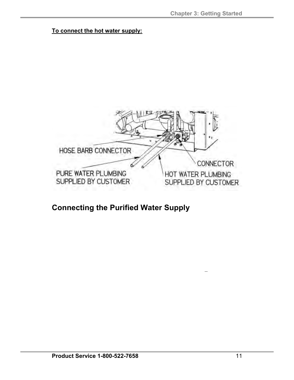 Connecting the purified water supply | Labconco FlaskScrubber Vantage Series Glassware Washers 4540031 User Manual | Page 15 / 74