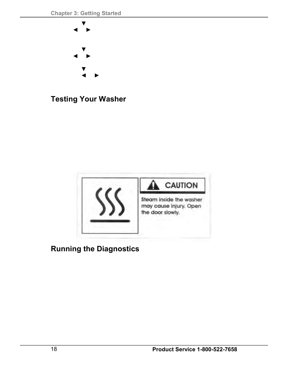 Testing your washer, Running the diagnostics | Labconco FlaskScrubber Vantage Series Glassware Washers 4540031 User Manual | Page 22 / 74