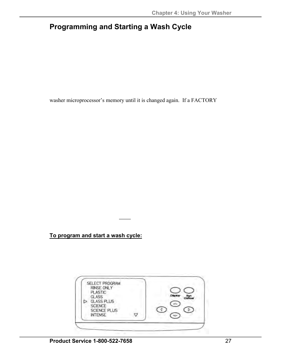Programming and starting a wash cycle | Labconco FlaskScrubber Vantage Series Glassware Washers 4540031 User Manual | Page 31 / 74