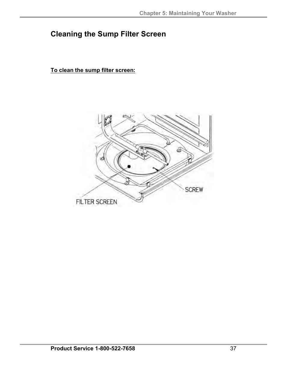 Cleaning the sump filter screen | Labconco FlaskScrubber Vantage Series Glassware Washers 4540031 User Manual | Page 41 / 74