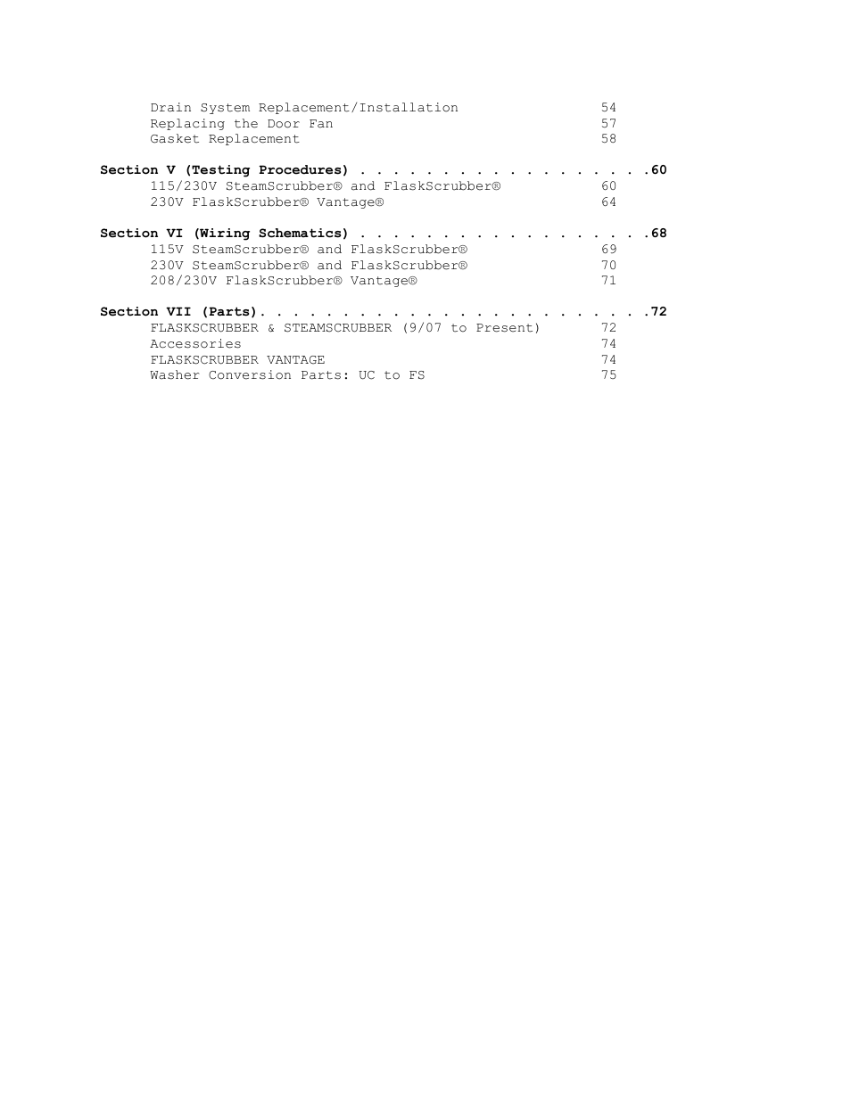 Labconco SteamScrubbe & FlaskScrubbe Glassware Washers 44204 Series User Manual | Page 3 / 81