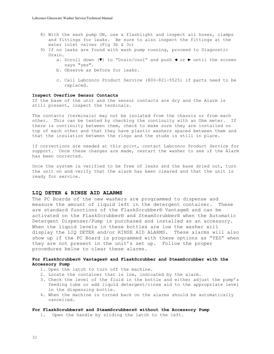Labconco SteamScrubbe & FlaskScrubbe Glassware Washers 44204 Series User Manual | Page 38 / 81