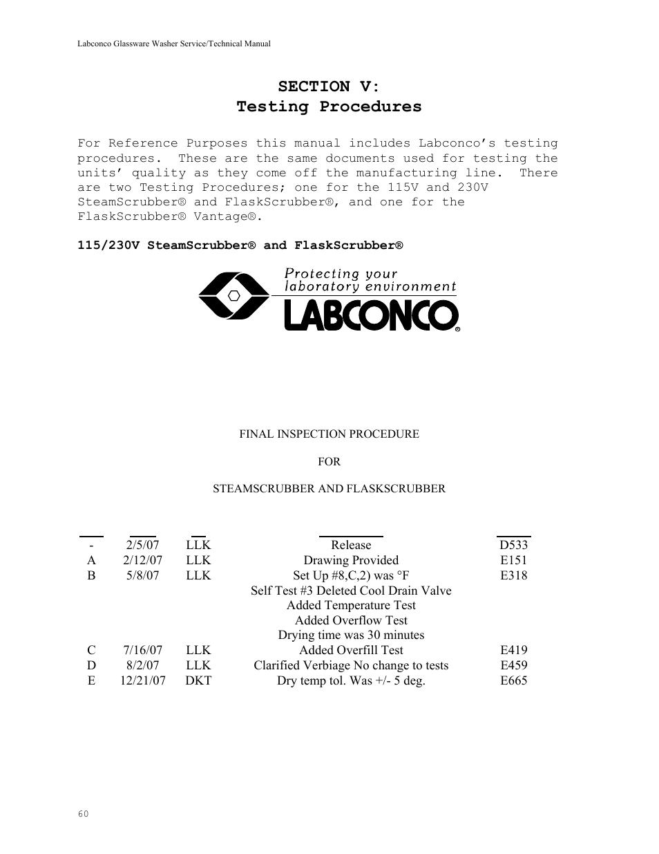 Labconco SteamScrubbe & FlaskScrubbe Glassware Washers 44204 Series User Manual | Page 66 / 81