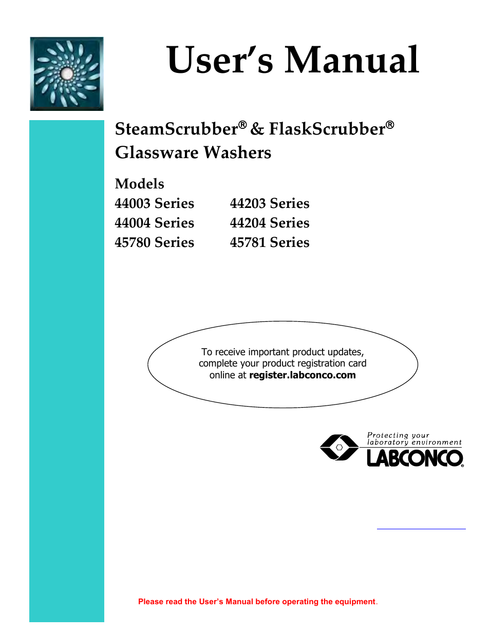 Labconco SteamScrubbe & FlaskScrubbe Glassware Washers 45781 Series User Manual | 71 pages