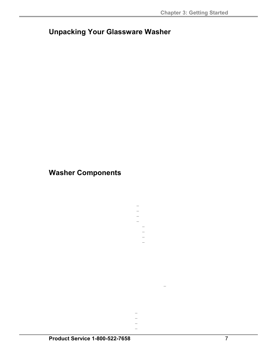 Unpacking your glassware washer, Washer components | Labconco SteamScrubbe & FlaskScrubbe Glassware Washers 45781 Series User Manual | Page 11 / 71