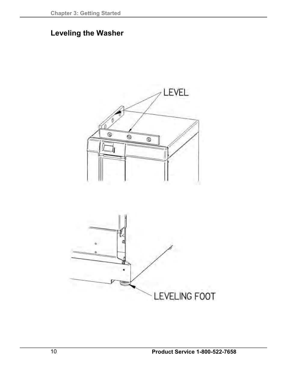 Leveling the washer | Labconco SteamScrubbe & FlaskScrubbe Glassware Washers 45781 Series User Manual | Page 14 / 71