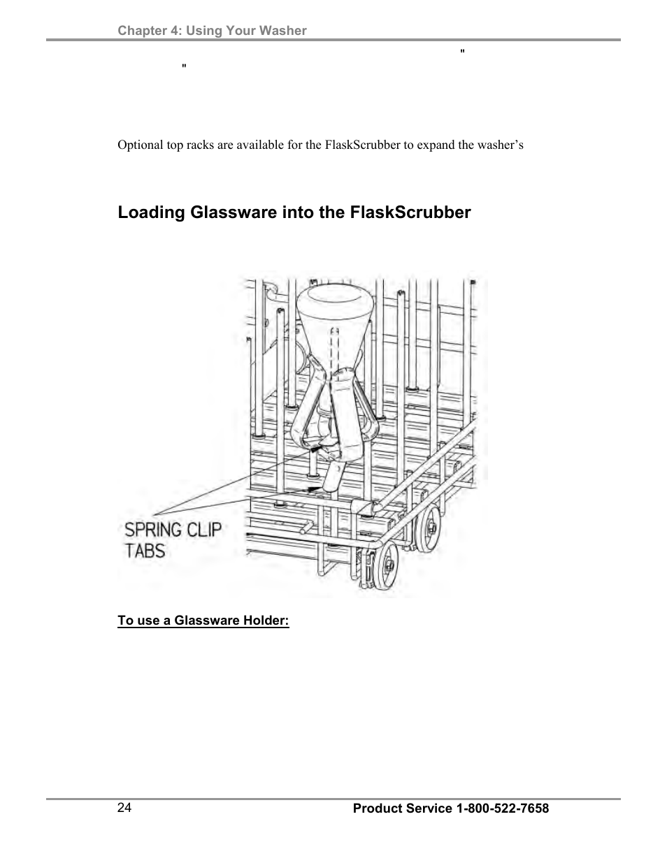 Loading glassware into the flaskscrubber | Labconco SteamScrubbe & FlaskScrubbe Glassware Washers 45781 Series User Manual | Page 28 / 71