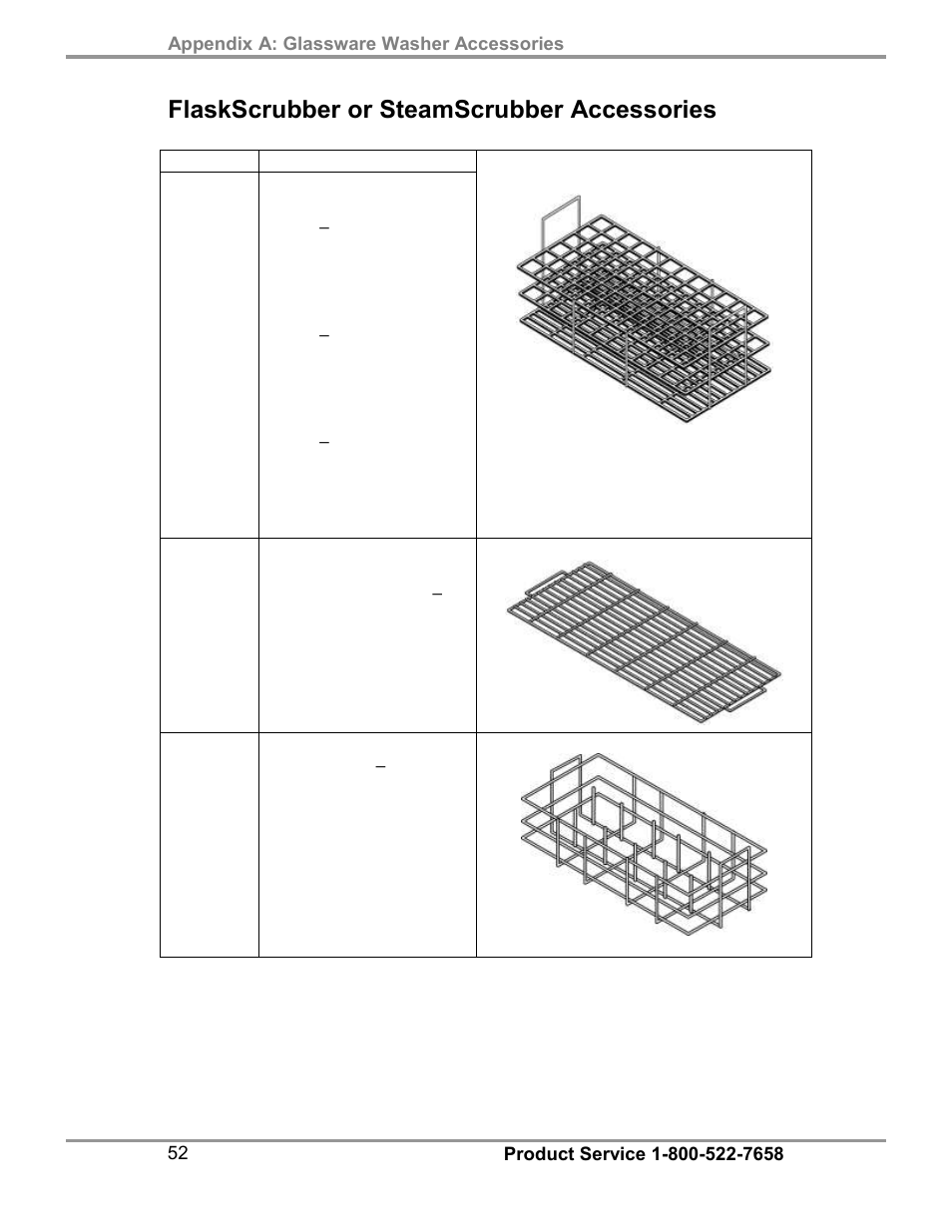 Flaskscrubber or steamscrubber accessories | Labconco SteamScrubbe & FlaskScrubbe Glassware Washers 45781 Series User Manual | Page 56 / 71