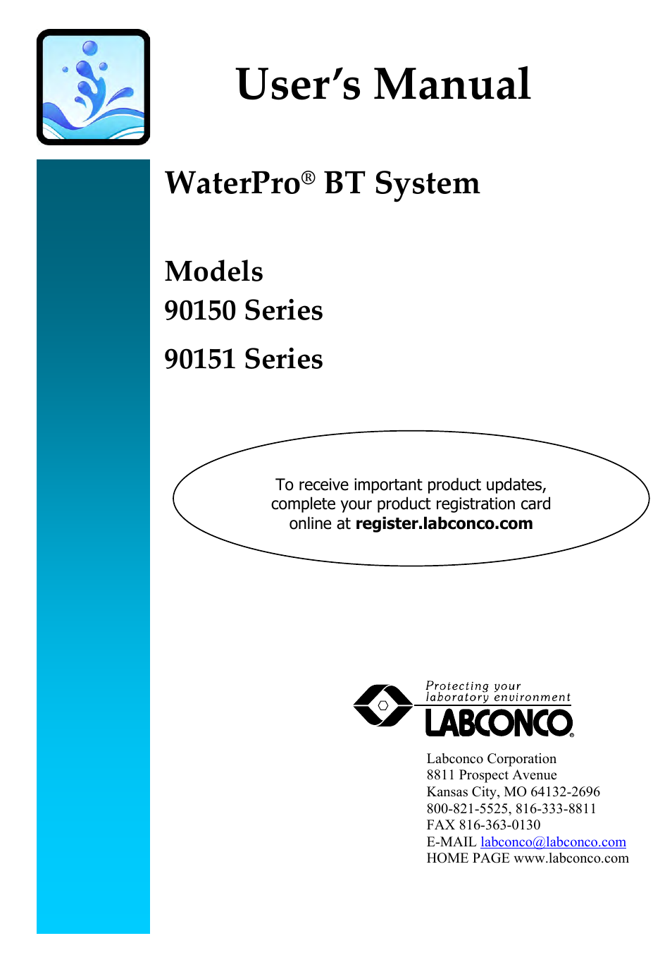 Labconco WaterPr BT Systems 90151 Series User Manual | 74 pages