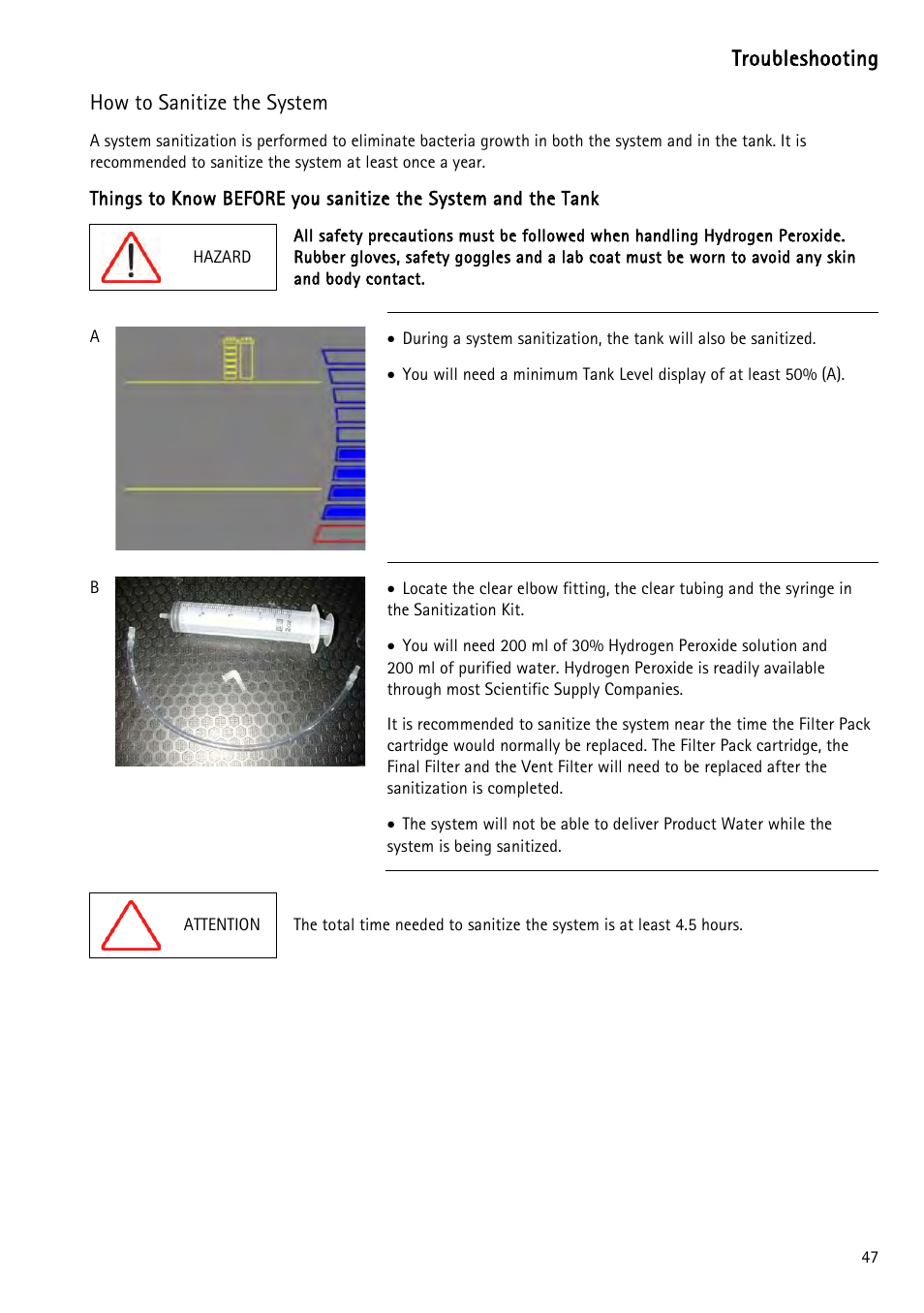 How to sanitize the system, Nd how to sanitize the, System | Troubleshooting | Labconco WaterPr BT Systems 90151 Series User Manual | Page 55 / 74