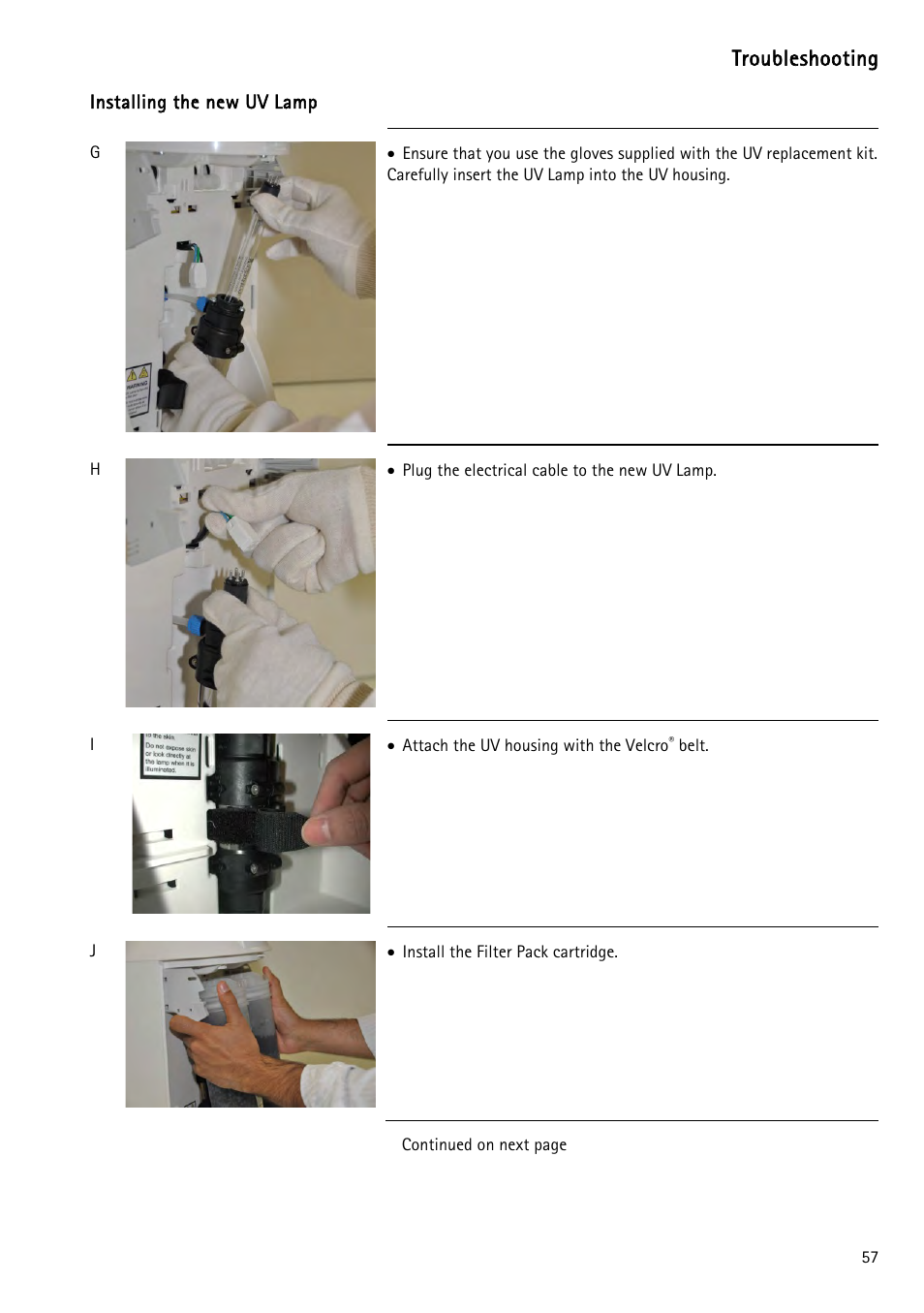 Troubleshooting | Labconco WaterPr BT Systems 90151 Series User Manual | Page 65 / 74