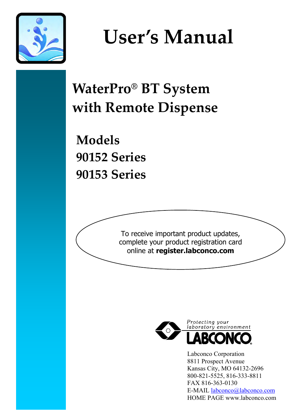 Labconco WaterPr BT Systems 90153 Series User Manual | 76 pages